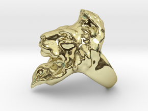 Lion Ring 17.35mm (size 7) in 18k Gold Plated Brass