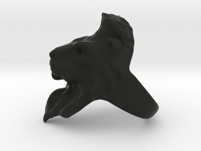 Lion Ring 16.59mm (size 6) in Black Natural Versatile Plastic