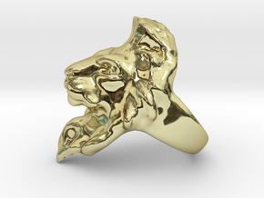 Lion Ring 15.72mm (size 5) in 18k Gold Plated Brass