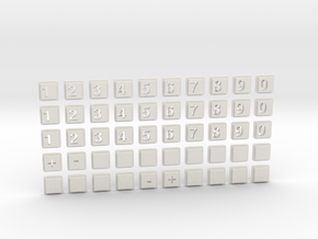 The numbers for the phone number in White Natural Versatile Plastic