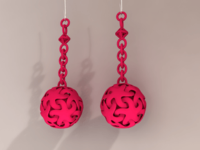Starfish Ball Earrings in Pink Processed Versatile Plastic
