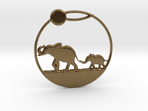 The Elephants Family Pendant in Natural Bronze