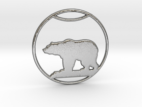 Polar Bear Pendant in Natural Silver: Large