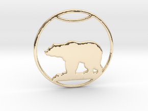 Polar Bear Pendant in 14k Gold Plated Brass: Large