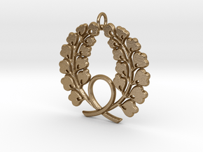 Matsuya Crest: Wreath Pendant in Polished Gold Steel