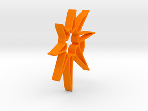 Star Pendant in Orange Processed Versatile Plastic