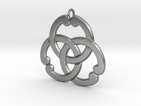 Matsuya: Interlocked Rings Pendant in Natural Silver