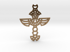 Winged Cross / Cruz Alada in Natural Brass