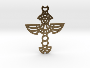 Winged Cross / Cruz Alada in Natural Bronze (Interlocking Parts)