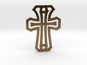 Cross / Cruz in Polished Bronze (Interlocking Parts)