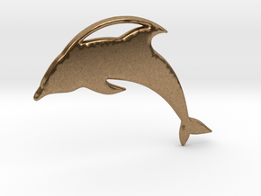 The Dolphin Necklace in Natural Brass