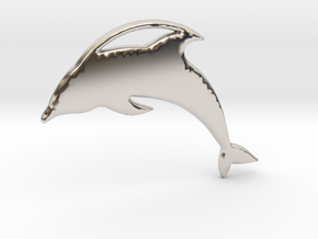 The Dolphin Necklace in Rhodium Plated Brass