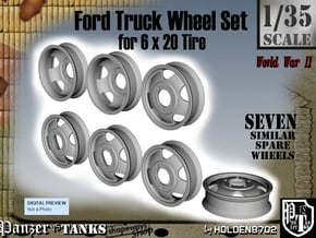 1-35 Ford 6x20 Empty Wheels Set2 in Tan Fine Detail Plastic
