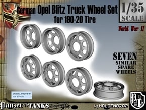1-35 Opel Blitz 190x20 Empty Wheel Set2 in Tan Fine Detail Plastic