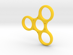 Simple Triple Sided Fidget Spinner in Yellow Processed Versatile Plastic