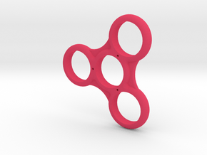 Triple Ribbed Fidget Spinner in Pink Processed Versatile Plastic