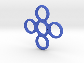 Four Sided Fidget Spinner in Blue Processed Versatile Plastic