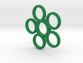 Five Sided Fidget Spinner in Green Processed Versatile Plastic