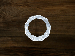 Turk's Head Knot Ring 6 Part X 9 Bight - Size 7 in White Natural Versatile Plastic