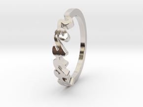 Resist Script Ring in Rose Gold Plated in Rhodium Plated Brass: 7 / 54