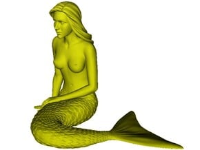 1/35 scale mermaid laying on beach figure in Tan Fine Detail Plastic