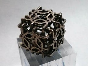 Two-layer Islamic geometric charm in Polished Bronzed Silver Steel
