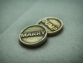 Coin: Marry or Dump in Polished Bronzed Silver Steel