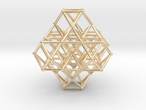 Vector Equilibrium Cuboctahedrons Grid 8Octa 7VE in 14k Gold Plated Brass
