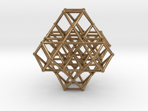 Vector Equilibrium Cuboctahedrons Grid 8Octa 7VE in Natural Brass