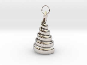 Swirl Tree Pendant in Rhodium Plated Brass