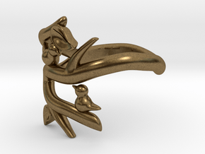 Two Birds on a Branch v2 - size 8 in Natural Bronze