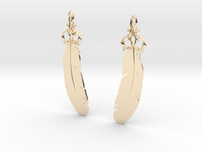 Ohrring "Feder" /  in 14k Gold Plated Brass