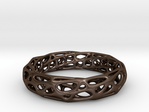 Mobius Band Voronoi Bracelet 65mm (002) in Polished Bronze Steel