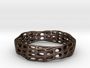 Mobius Band Voronoi Bracelet (003) in Polished Bronze Steel