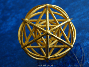 Merkaba  Sphere in Polished Gold Steel