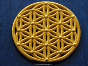 Flower Of Life - Medium in Polished Gold Steel