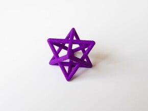 Merkaba pendant - small in Purple Processed Versatile Plastic