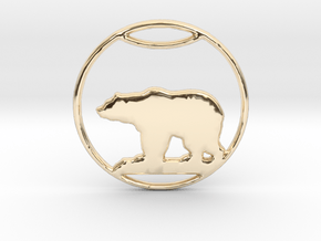 Polar Bear Pendant in 14k Gold Plated Brass: Small