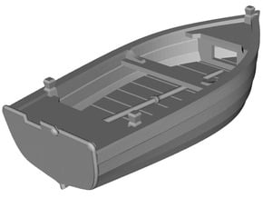 HObat40 - Wooden smallboat in Tan Fine Detail Plastic