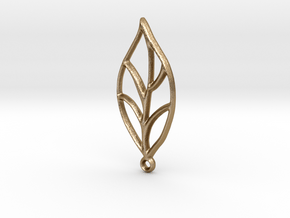 Leaf Pendant in Polished Gold Steel