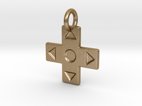 D-Pad Pendant in Polished Gold Steel