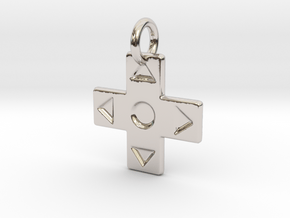 D-Pad Pendant in Rhodium Plated Brass