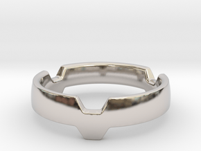 Hex 3 Ring - FAT edition in Rhodium Plated Brass: 8 / 56.75