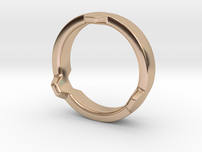 Hex 3 Ring - FAT edition in 14k Rose Gold Plated Brass: 4 / 46.5