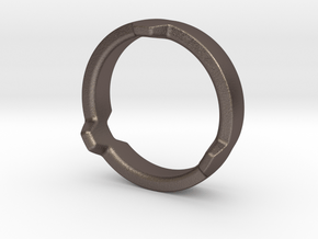 Hex 3 Ring - FAT edition in Polished Bronzed Silver Steel: 4.5 / 47.75