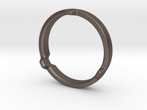 Hex 3 Ring - FAT edition in Polished Bronzed Silver Steel: 12 / 66.5