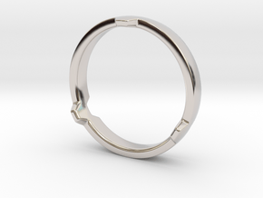 Hex 3 Ring - FAT edition in Rhodium Plated Brass: 12 / 66.5