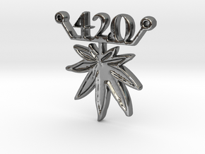 420 leaf d in Polished Silver