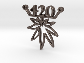 420leafC in Polished Bronzed Silver Steel