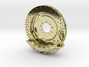 Disk Brake Pendant 40mm in 18K Gold Plated